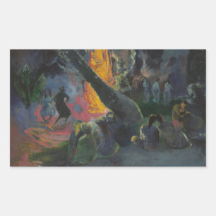 Paul Gauguin - Upa Upa (The Fire Dance) Rechteckiger Aufkleber