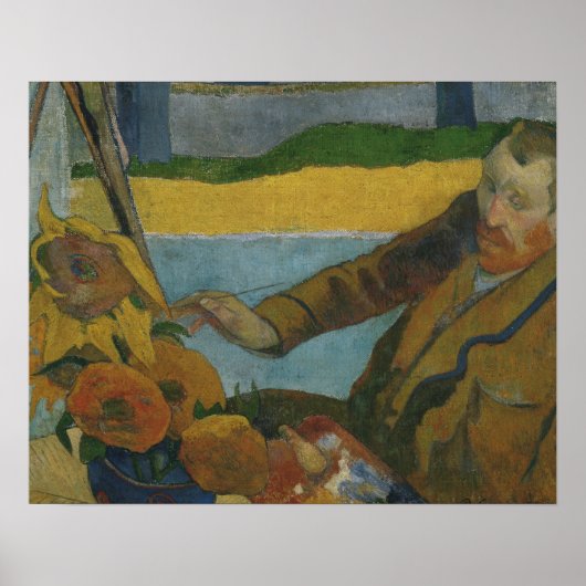 Paul Gauguin - Vincent van Gogh Gemälde Sunflowers Poster (Vorne)