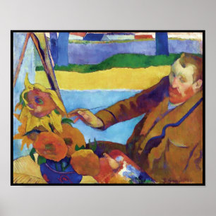 Paul Gauguin Vincent van Gogh maltende Sonnenblume Poster