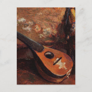Paul Gauguin Vintage Mandoline auf einem Stuhl Postkarte