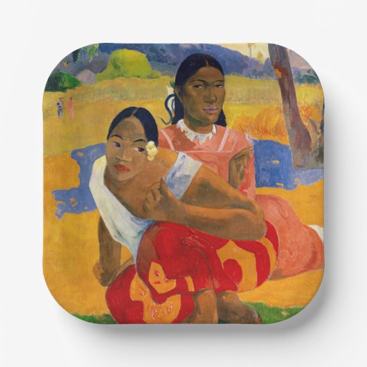 Paul Gauguin - Wann wirst du heiraten? Pappteller (Vorderseite)