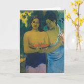 Paul Gauguin - Zwei tahitianische Frauen Karte (Gelbe Blume)