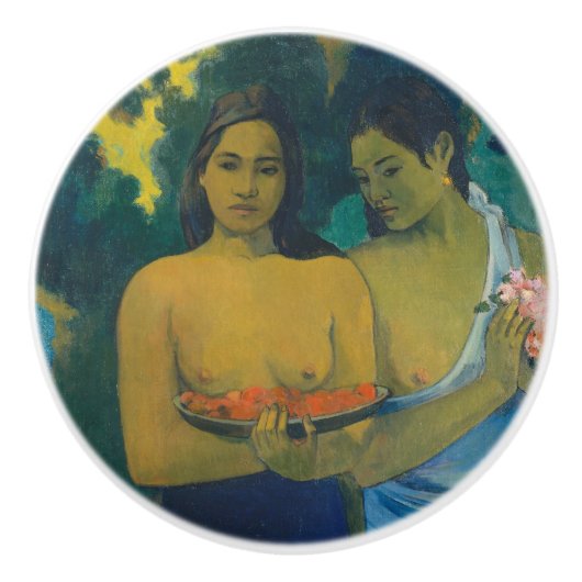 Paul Gauguin - Zwei tahitianische Frauen Keramikknauf (Vorderseite)