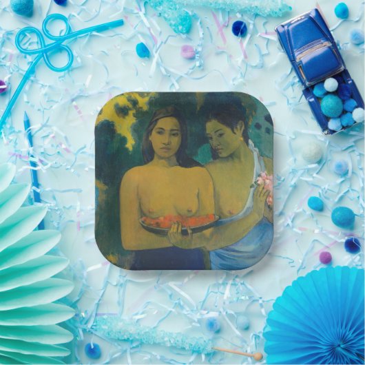 Paul Gauguin - Zwei tahitianische Frauen Pappteller (Party)