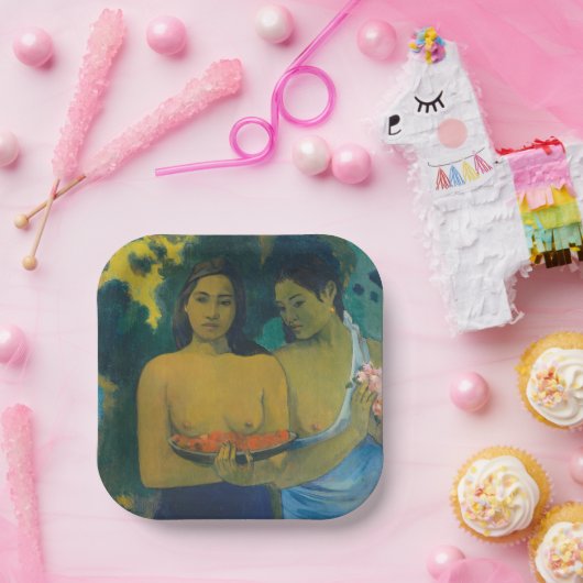 Paul Gauguin - Zwei tahitianische Frauen Pappteller (Party)