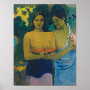 Paul Gauguin - Zwei tahitianische Frauen Poster