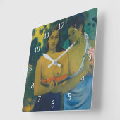 Paul Gauguin - Zwei tahitianische Frauen Quadratische Wanduhr (Winkel)