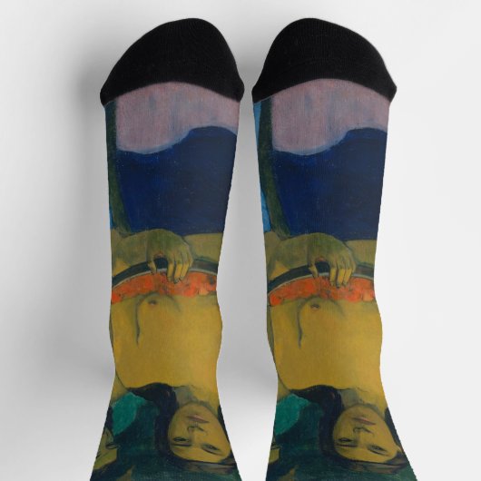 Paul Gauguin - Zwei tahitianische Frauen Socken (Oben)