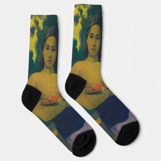 Paul Gauguin - Zwei tahitianische Frauen Socken (Rechts)