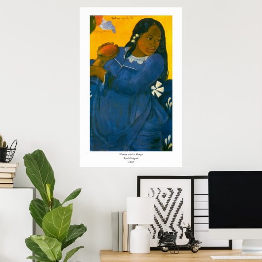 Paul Gauguins Frau mit einem Mango (1892) Poster (Heimbüro)