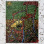 Paul Gauguins Sessel von Vincent van Gogh Puzzle<br><div class="desc">Paul Gauguins Sessel von Vincent van Gogh ist ein Vintager Post-Impressionismus, der noch immer ein Livegemälde mit Paul Gauguins Stuhl im Vincent van Gogh's house (The Yellow House) in Arles (Frankreich) zeigt. Eine Kerze und ein paar Bücher wartete auf dem Holz- und Korbsessel, damit jemand kommen und eine gute Nachtgeschichte...</div>