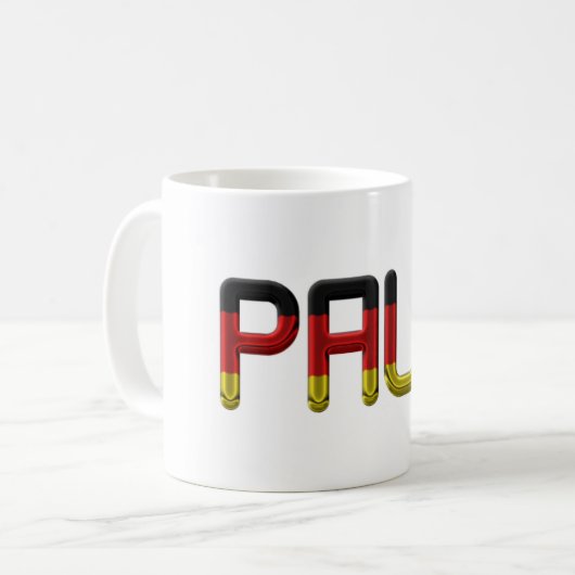 Paul German Flag Name Germany Typografy Kaffeetasse (Vorderseite Links)