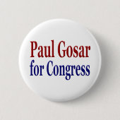 Paul Gosar für den Kongress roter blauer Text Button (Vorderseite)