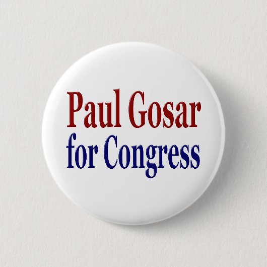 Paul Gosar für den Kongress roter blauer Text Button (Vorderseite)