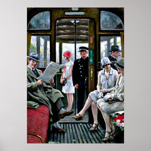 Paul-Gustave Fischer art - Kopenhagener Straßenbah Poster (Vorne)