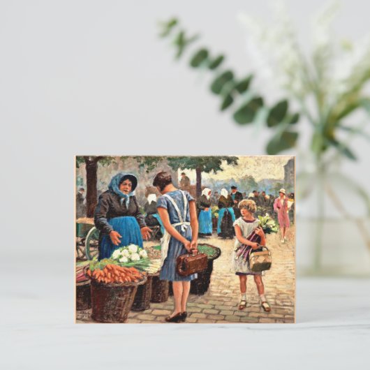 Paul-Gustave Fischer - Auf dem Markt Postkarte (Stehend Vorderseite)