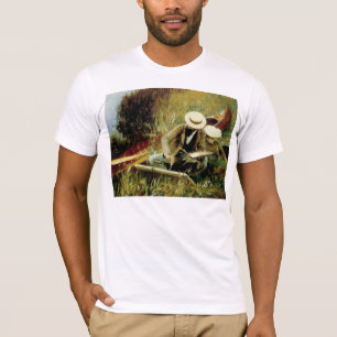 Paul Helleu beim Skizzieren mit seiner Frau T-Shirt