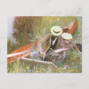 Paul Helleu beim Skizzieren mit seiner Frau von JS Postkarte