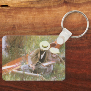 Paul Helleu beim Skizzieren mit seiner Frau von JS Schlüsselanhänger