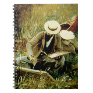 Paul Helleu Sketching mit seiner Ehefrau Notizblock