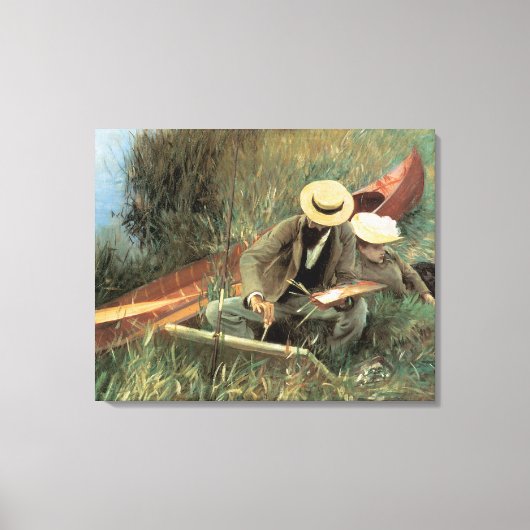 Paul Helleu Sketching mit Seiner Ehefrau von JS Sa Leinwanddruck (Vorderseite)