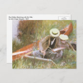 Paul Helleu Sketching mit Seiner Ehefrau von JS Sa Postkarte (Vorne/Hinten)