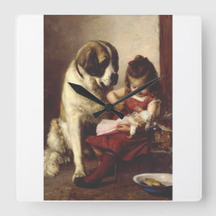 Paul Hermann Wagner: Best Friends viktorianische K Quadratische Wanduhr
