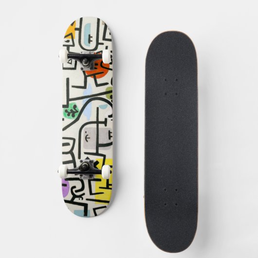 Paul Klee Abstrakt Expressionist Rich Harbour Skateboard (Vorderseite)