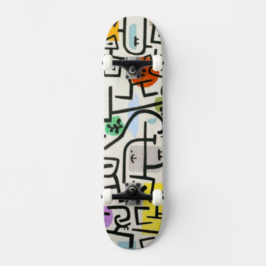 Paul Klee Abstrakt Expressionist Rich Harbour Skateboard (Vorderseite)