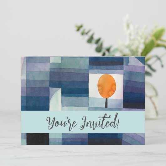 Paul Klee Abstrakt Tree Blue Painting Einladung (Stehend Vorderseite)