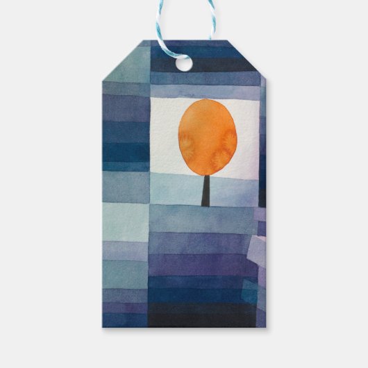 Paul Klee Abstrakt Tree Blue Painting Geschenkanhänger (Vorderseite)