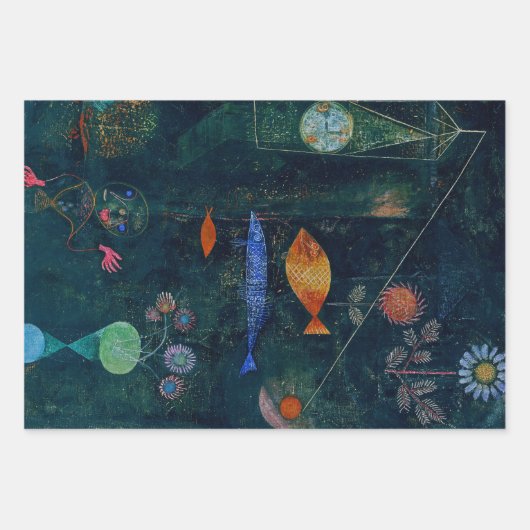 Paul Klee Abstrakt Tree Blue Painting Geschenkpapier Set (Vorderseite 3)