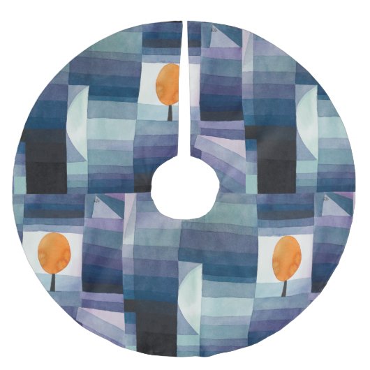 Paul Klee Abstrakt Tree Blue Painting Polyester Weihnachtsbaumdecke (Vorderseite)