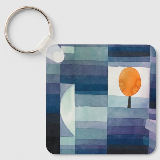 Paul Klee Abstrakt Tree Blue Painting Schlüsselanhänger (Vorderseite)