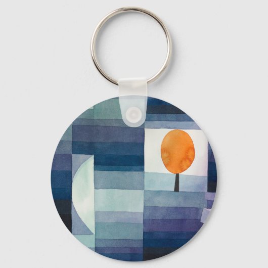 Paul Klee Abstrakt Tree Blue Painting Schlüsselanhänger (Vorderseite)
