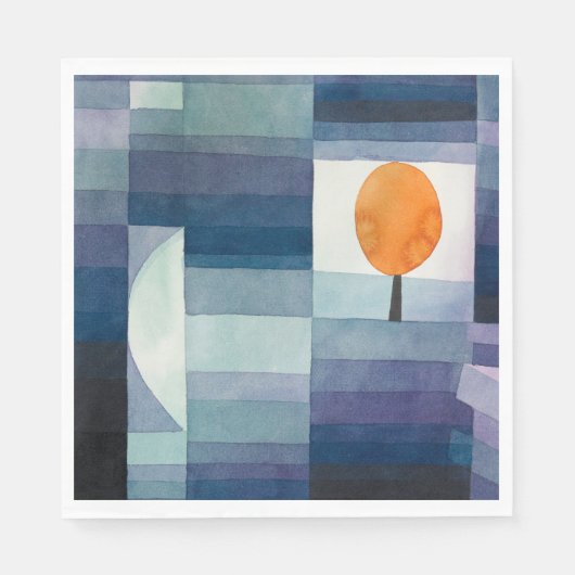 Paul Klee Abstrakt Tree Blue Painting Serviette (Vorderseite)