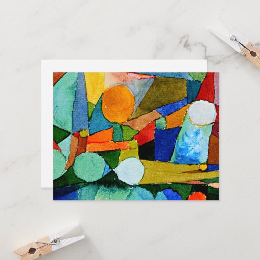 Paul Klee: abstrakte Farbformen Karte (Vorderseite/Rückseite Beispiel)