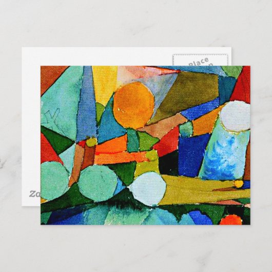 Paul Klee: abstrakte Farbformen Postkarte (Vorne/Hinten)