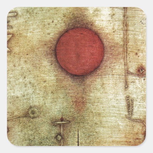 Paul Klee Ad Marginem Painting Quadratischer Aufkleber (Vorderseite)