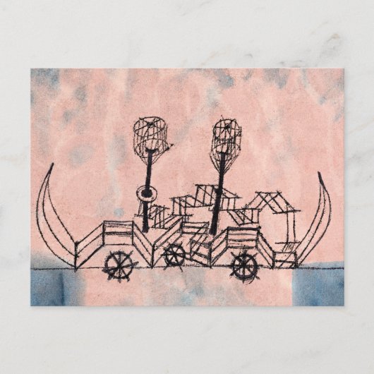 Paul Klee - Alter Dampfer (Altes Dampfschiff), Postkarte (Vorderseite)