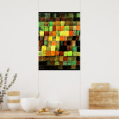 Paul Klee art, Alter Sound Abstrakt auf Black Poster (Küche)