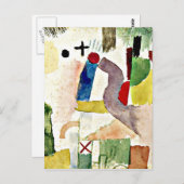 Paul Klee art - Pathetic Watercolor, Red Postkarte (Vorne/Hinten)
