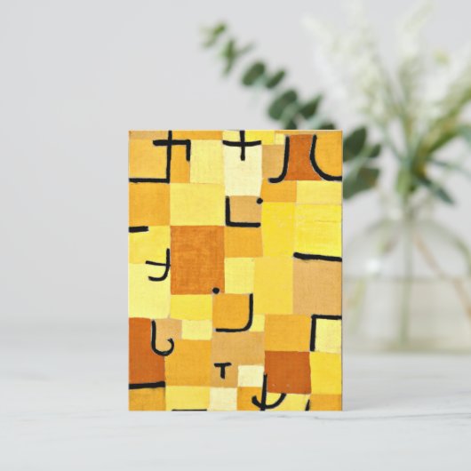 Paul Klee art: Zeichen in Gelb Postkarte (Stehend Vorderseite)