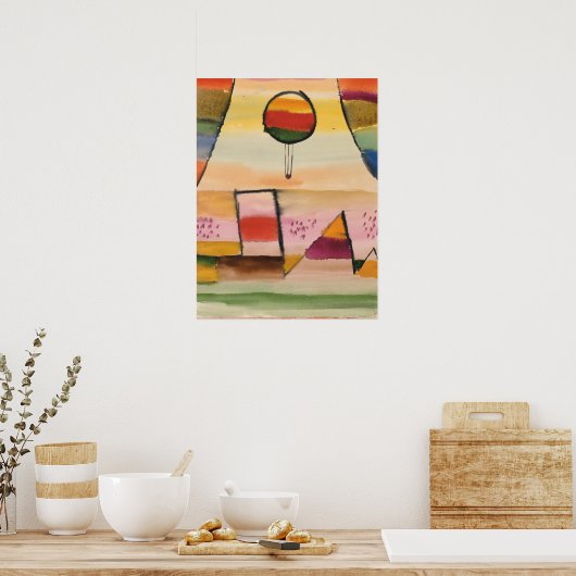 Paul Klee arwork, Der Ballon Imfenster Poster (Küche)