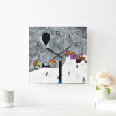 Paul Klee beliebtes Gemälde, Winter, Quadratische Wanduhr (Zuhause)