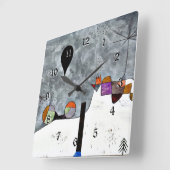 Paul Klee beliebtes Gemälde, Winter, Quadratische Wanduhr (Winkel)
