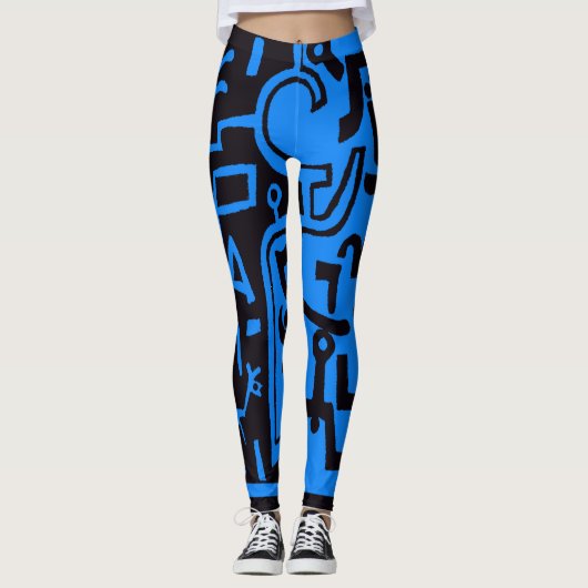 Paul Klee Black und Blue Leggings (Vorderseite)