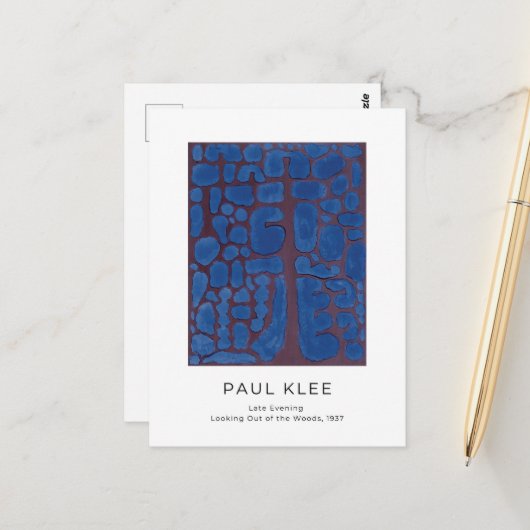 Paul Klee, Blue Modern Abstrakt Art Postkarte (Vorderseite/Rückseite Beispiel)
