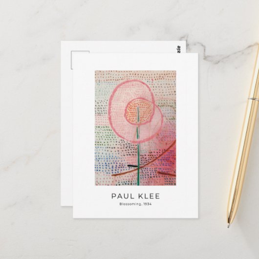 Paul Klee, Blüte - Moderne Abstrakte Kunst Postkarte (Vorderseite/Rückseite Beispiel)