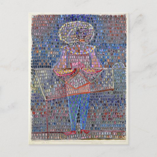 Paul Klee Boy in Extravagantem Kleid Postkarte (Vorderseite)